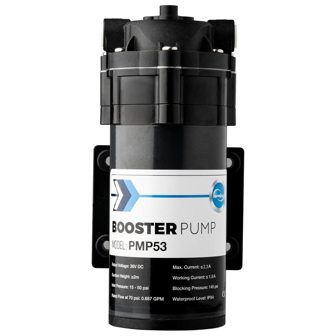iSpring PMP53 Booster Pump for RCS5T Reverse Osmosis System, Replacement Pump for iSpring RCS5T, Upgraded Version of PMP500 with the Pre-wired Quick-Connection Black