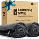 KKV 2-Pack Microfiber Towels (35"x 24") Extra Large Ultra Absorbent Drying Towel for Cars and Trucks, Without Streaks, Scratches, or Water Spots