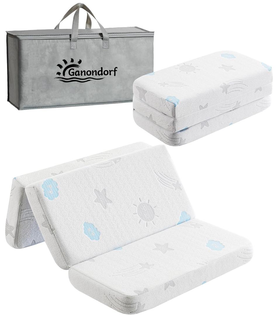 Ganondorf 38"X26" Trifold Pack and Play Mattress Pack N Play Mattress Dual-Sided Memory Foam Baby Mattress Pad