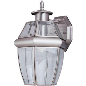 Generation Lighting 8038-965 Lancaster Traditional One - Light Outdoor Wall Lantern Outside Fixture, Antique Brushed Nickel Finish, 1-Light, cETL Listed, Safety Rated for Wet Locations