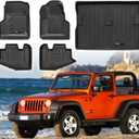 Custom Floor Mats and Cargo Liner for 1997-2006 Jeep Wrangler TJ Accessories All Weather TPE Protection Mat (for 1997-2006 Jeep Wrangler TJ/LJ Set)