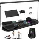 Pilates Board, Multifunctional Pilates Reformer Machine with Ab Trainer, Portable Pilates Reformer for Core & Full Body Workout, Foldable Home Gym Pilates Equipment for Women & Beginners