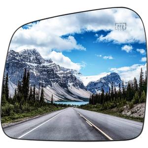 Driver Left Side Heated Mirror Glass Fits for Dodge Durango 14-19 for Jeep Grand Cherokee 2011-2019 Replacement for 68092051AB 68092053AB 68082641AB