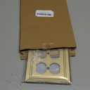 Metal Wall Plate for Electrical Outlets, Decorative Brass Gold Switch Plates Outlet Cover, Light Switch Cover Plate, 2-Gang Wall Plates (Double Duplex Outlet, 2 Pack)