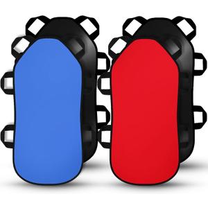 Soulchen 37 Inch Durable Foam Snow Sled for Adults and Beginners, Large Lightweight Snow Sled with 6 Handle, Winter Outdoor Fun, Backyard & Hill Use (Red and Blue)