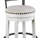 Signature Design by Ashley Valebeck 24.5" Modern Swivel Counter Height Barstool, Whitewash