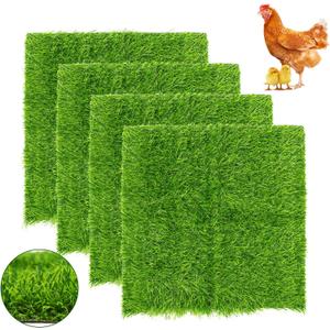 Chicken Nesting Pads Set 1212"-Washable Artificial Grass Nesting Pads-for Chicken Coopsfor Chicken Coop and Pet Garden Lawn Indoor Outdoor (4 Pack) (Green)