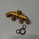 Brass 4 Way Faucet Splitter, 4 Port Manifold, 4-Way Garden Hose Splitter, 3/4" Heavy-Duty Spigot Adapter with Individual Shutoff Valves, Solid Brass Manifold, Leak-Resistant