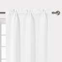 DWCN Valance for Kitchen Solid Rod Pocket Window Treatments Curtain Valances for Kitchen Bathroom Windows 52x18 inch Long, 1 Panel White