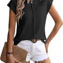 Women's Summer Sweater Vest Cap Sleeve Crew Neck Casual Loose Fit Knit Lightweight Pullover Tank Top for Spring Summer (Large, Black)