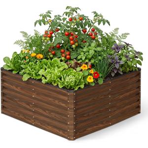 Galvanized Raised Garden Bed 4x4x2FT Outdoor Large Metal Planter Box Steel Kit for Planting Vegetables, Flowers