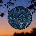 Allsop Home & Garden Soji Stella Boho Outdoor Weatherproof Tyvek® Hanging Solar Lantern. Dual White LEDs and Stainless Steel Easy to Hang Frame.