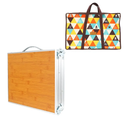 Outdoor Activity Portable Folding Table with Carry Handle Dining Table Bamboos Desktop Picnics Tables