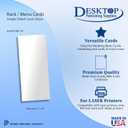 100 Pack Glossy White 4" x 9" Menu Cards for Wedding, Bars, & Restaurants - Thick 80lb Cover Cardstock - Laser Printer Compatible Only