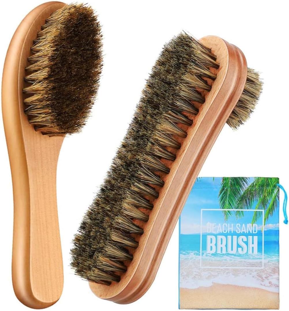 2 Pcs Sand Brush Sand Remover Surf Off Brush with Bag Beach Accessories for Vacation, Beach Sports, Pets and More