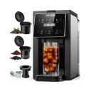 AIRMSEN 3 in 1 Single Serve Coffee Maker with Grinder, K Cup Coffee Machine Compatible with Grounds and Beans, Instant Coffee Pot with 5 Grind Levels & 6-14oz Cup Sizes, BPA-Free