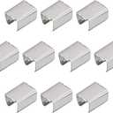 uxcell Fold Over Crimp Caps, 200Pcs 12 x 10mm Ribbon End Clasp Tips Clamp Cord Ends for Jewelry DIY Craft Making, White Nickel