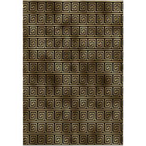3dRose - Anne Marie Baugh - Patterns - Modern Black and Image of Gold Greek Key Geometric Pattern - Towels (twl-352788-1) (15" x 22")