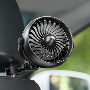 Portable Car Fan for Baby, Battery Operated Vehicle Cooling Fans, 4 Speeds, Clip on Electric Automobile Fan for Rear&Back Seat, Rechargeable USB Fan, Low Noise, Easy to Installation, 360 Rotation