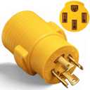 NEMA L14-30P to 14-50R RV Generator Adapter, 30 Amp to 50 Amp Twist Locking Generator, 4 Prong Outlet Heavy Duty for RV Trailer Camper Generator EV Tesla Level 2 Charging