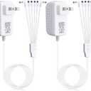 Umigy 2 Pcs 4.5v Power Adapter Compatible with Lemax Lighted Accessory Ac Dc Power Adapter for Christmas Village Lights Micro Lighting Building Decoration, White(6 Output, Bend)