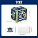 Graduation Decoration Class of 2025 Money Box - Blue and Gold Graduation Money Box for Cash Gift Pull Congrats Grad Card and 100Pcs Transparent Bags for Graduation Gift Party Supplies