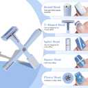 5 x Nail Magnet Set, Upgraded 5 in 1 Multi-Function Nail Magnet Pens with Silicone Protective Case, Magnetic Nail Polish Magnet Wand for Nails Cat Eye Nail Design Tools Nail Art Accessories(Blue)