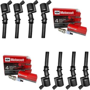 MCK Ignition Coil Pack DG508 & Spark Plugs Set SP493 SP479 Compatible With 4.6L 5.4L V8 F-150 F-250 F350 E150 E250 E350 E450 LINCOLN NAVIGATOR