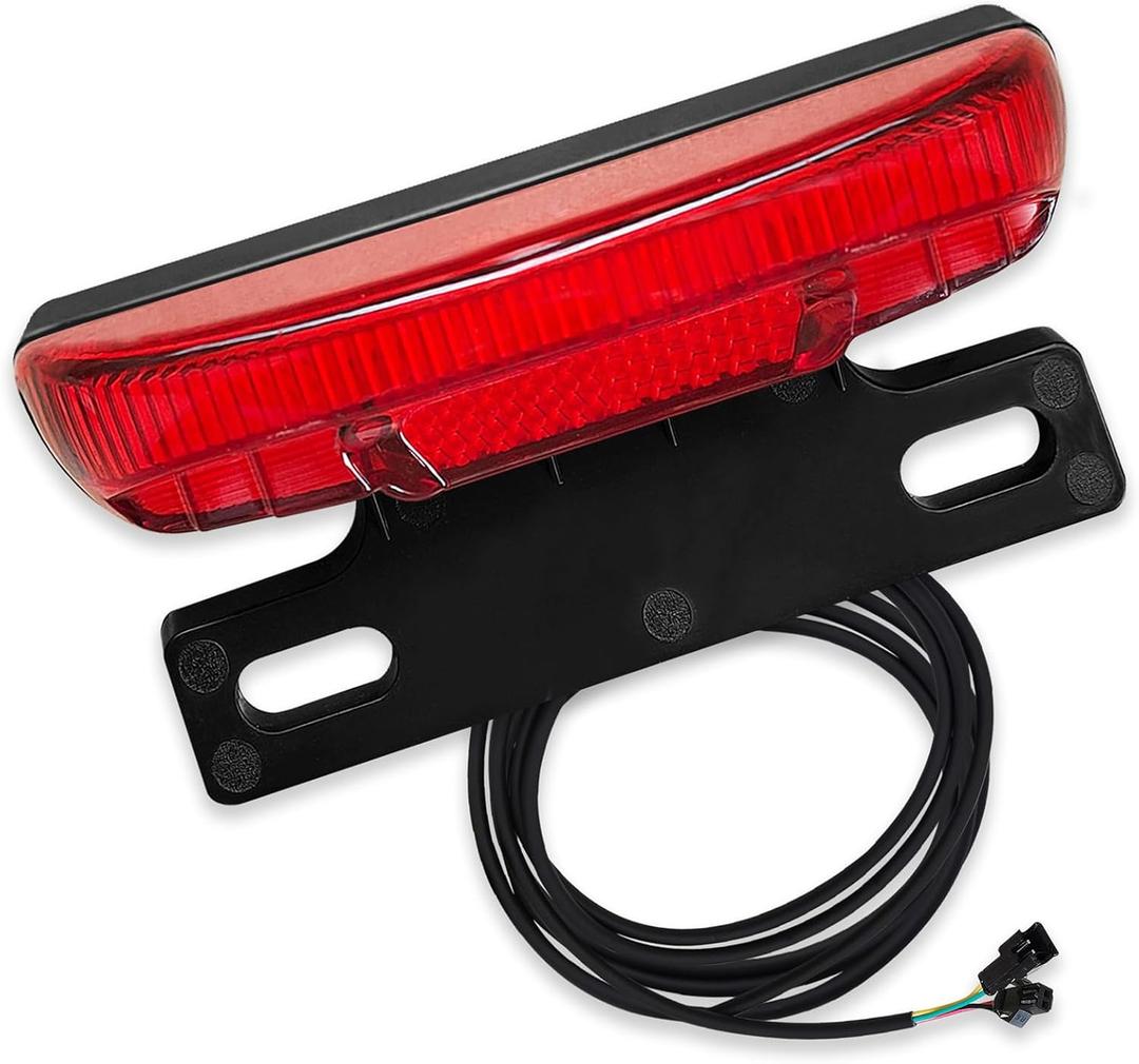 Electric Bicycle Rear Light, 36/48V Tail Brake Light, Ebike Rear Tail Safety Light, Warning Rear Lamp for Electric Bike Night Riding
