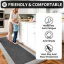 Kitchen Mats for Floor, Super Absorbent Kitchen Rugs Non Slip Washable, Soft Braided Kitchen Runner Rug, Standing Mat Kitchen Sink Mat, Easy to Clean, Black 17x47