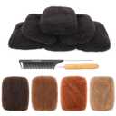 DAIXI 50 Gram Afro Kinkys Bulk Human Hair, Fluffy Soft Kinky Curly Bulk for Dreadlocks Repairing, Micro Twist Braiding, Length and Thickness Extending, Blend Seamlessly with African hair (1B, 16 Inch)