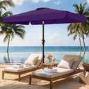 AreShark 6.5 x 10 FT Rectangular Valance Patio Umbrella, Outdoor Umbrella with Tilt and Crank, Market Table Umbrellas W/ 6 Ribs UV Protection for Garden, Deck, Backyard and Pool, Dark Purple