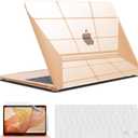 IBENZER Compatible with 2022 2021 2020 MacBook Air 13 inch case M1 A2337 A2179 A1932, Hard Shell Case&Keyboard Cover&Screen Film for Mac Air 13 with Touch ID, Crystal Clear, AT13CYCL+2