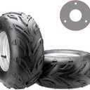 16x8-7 Go Kart Wheels, 16x8-7 Go Kart Tires with Wheels for Go Kart ATV UTV Quad 110cc 3 Bolts Set of 2 (Silver)