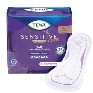 TENA Sensitive Care Incontinence Pads, Bladder Control, Postpartum for Women, Overnight Absorbency, Extra Coverage,  Count