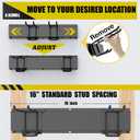 49.5" Garage Tool Organizer Wall Mount, 500lbs Tool Storage Organizer with Adjustable Sliding Hooks, Heavy Duty & Anti-Rust Garden Tools Storage Rack for Hanging Rake Broom/Mower/Snowboard