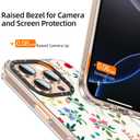 Wildflower Phone Case for iPhone 16 Pro Cute Trendy Aesthetic Floral Design for Women & Girls - Military-Grade Drop Protection - Clear Hard Shell Protective Cover - Red Blue Wildflowers