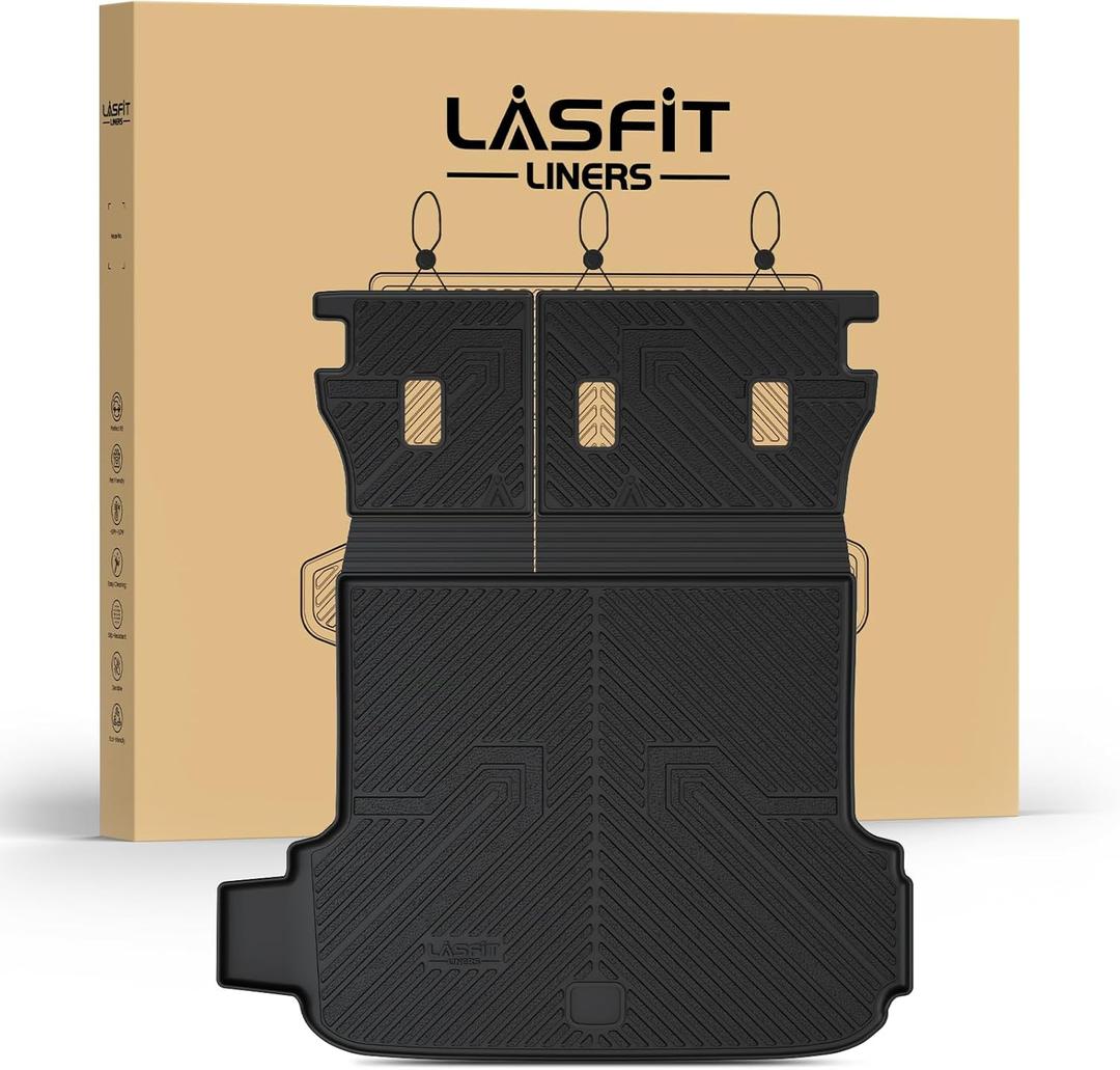LASFIT Cargo Mat with Backrest Mat for Subaru Outback 2026, All Weather TPE Custom Fit Easy Clean Cargo Liner with Seatback Mat for Outback 2026 Trunk Liner