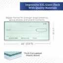 Giant Check (46 x 19.5 inches - X-Large Size) - Big Checks for Presentations, Awards, Donations, Ceremonies and Events