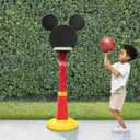 Delta Children Disney Mickey Mouse Plastic Basketball Set - Includes Basketball Hoop, 1 Basketball and Ball Pump, Red/Black