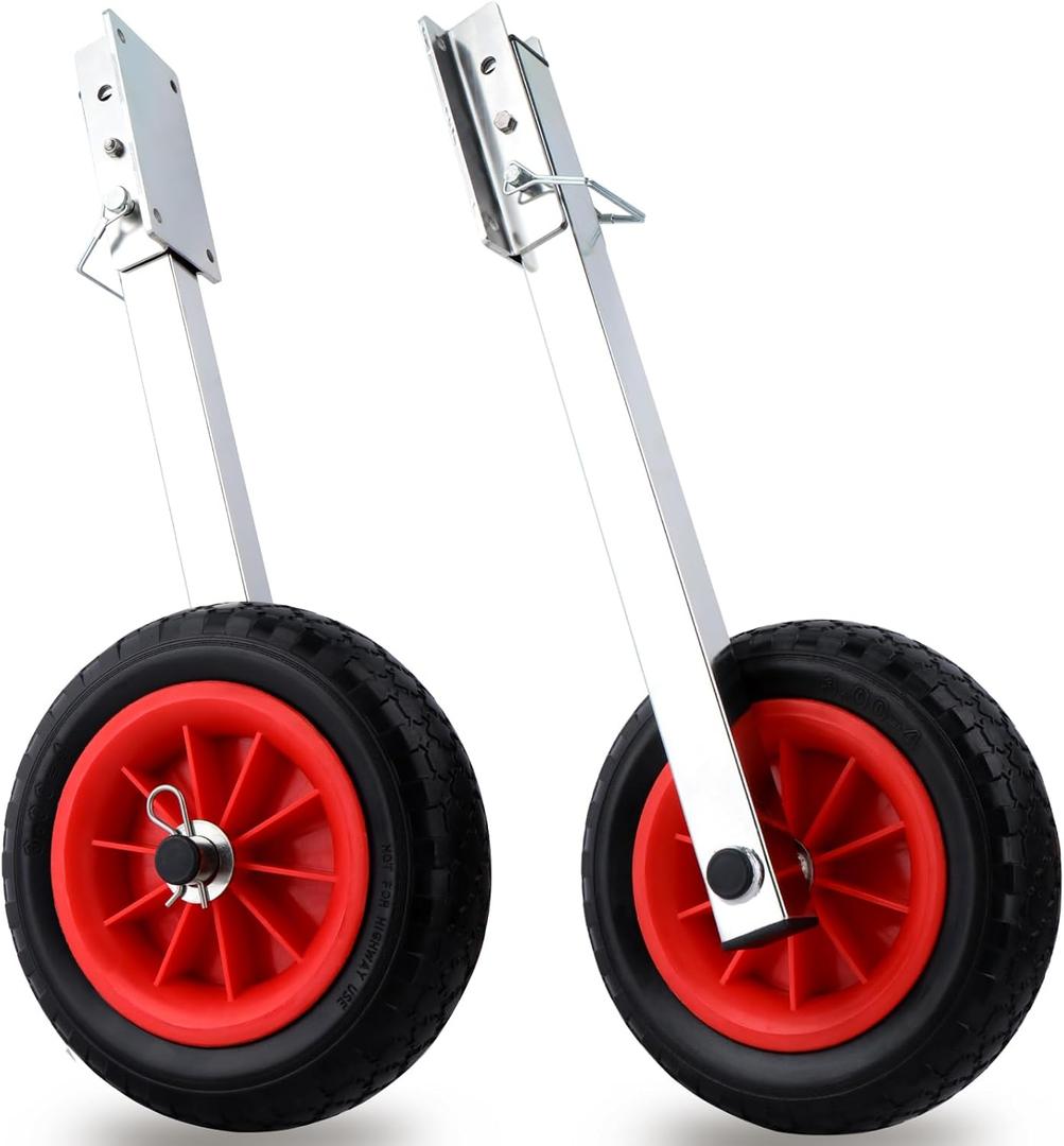 Boat Launching Wheels, 10" Removable Boat Transom Launching Dolly Wheels for Inflatable Boats, Jon Boats, Transom Boat Launching Wheels