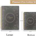 2026 Planner 8.5 x 11, Large Weekly Monthly Planners with Tabs, A4 Spiral Bound Daily Calendar 2026 Planner, 12 Month Agenda from Jan. to Dec., Flexible Cover Appointment Book(Black Gold Flower)