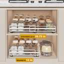 REALINN 2 Pack Pull Out Cabinet Organizer, Expandable(12"-20") Slide Out Drawers 3 Slide Rails Fix with Adhesive or Screw, Roll Out Shelves for Kitchen Cabinet Organization, White