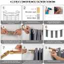 Warm Gold Bay Window Curtain Rods with Aluminum End Cap Finials and Brackets,Adjustable 32-86 Inch Center Rod for windows (20-82), 32-58 Inch Side Rods for windows (20-54),1 Inch Diameter