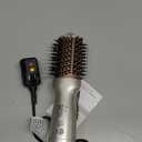 Aima Beauty 4 in 1 Worldwide Travel Hot Air Brush Dual Voltage Blowout Brush Oval Shape 110V-120V/220V-240V Straightener Blow Dryer Brush Ionic Lock Moisture Gift 360 Swivel Cord Champagne Silver