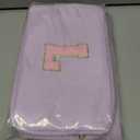 Makeup Bag Cosmetic Bag for Girls with Initial Letter Patch 3 Pieces Corduroy Travel Toiletry Make Up Brush Bag Pouch Organizer Preppy Things Cute Stuff Gifts for Teen Girls (Lavender, L)
