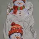 PIEPLE Grey Snowman Bar Stool Cover Set of 4, Christmas Fantasy Forest Winter Snowflake Stretch Removable Bar Stool Chair Covers with Backs Pub Counter Stool Chair Slipcover for Dining Room Cafe