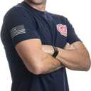 Firefighter Maltese Cross | Fire Fighter Rescue Courage Honor Red Line T-Shirt (L)