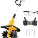 Cordless Tiller Cultivator for Dewalt 20V Battery(Only Tool), 360RPM Floding Electirc Garden Tiller, Battery Powered Tiller with 9In Tilling Width & 6.3In Depth for Lawn Soil Cultivation, Gardening