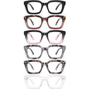 miyya Stylish Reading Glasses for Women, Cheaters Eyeglasses, Oversized Blue Light Readers, Fashion Eye Glasses. +1.0x